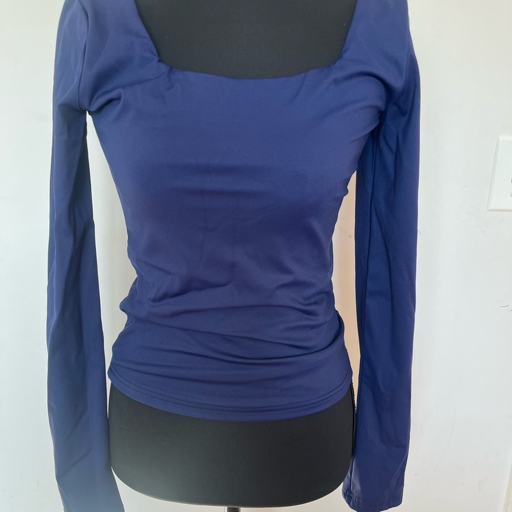 Junior’s Long Sleeve Navy Top